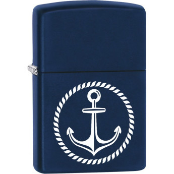 Zippo 29692 — матовая синяя зажигалка с якорем